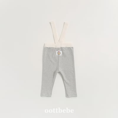 Oottbebe81｜(0m-12m) 條紋緊身吊帶褲9