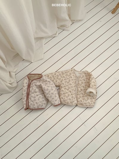 Bebe holic19｜(6m-18m) 碎花滾邊鋪棉拉鍊外套15