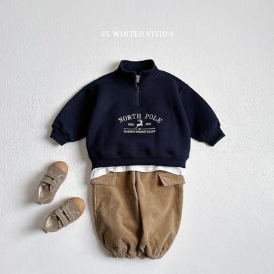 vivid58｜(78cm-125cm) 麋鹿印花半開襟休閒上衣6