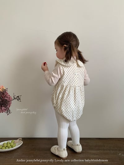 JE594｜(66cm-90cm) 可爱圓點娃娃領包屁衣/高領上衣8