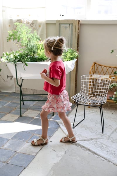 FLO23｜(75-140) 碎花荷葉邊短褲11