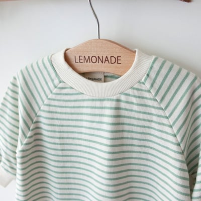 LEMONADE28｜(55cm-85cm) 2色條紋棉質包屁衣含帽子圍兜23