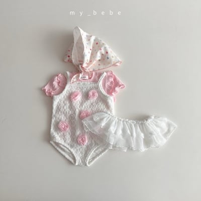 my_bebe11｜(75-105cm) 玫瑰花泳衣含帽子16