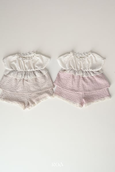 ROA01｜(6m-18m) 2色蕾絲撞色套裝3