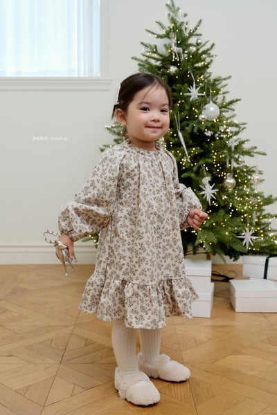 bebe nine42 (65cm-115cm) 2色荷葉裙擺洋裝4