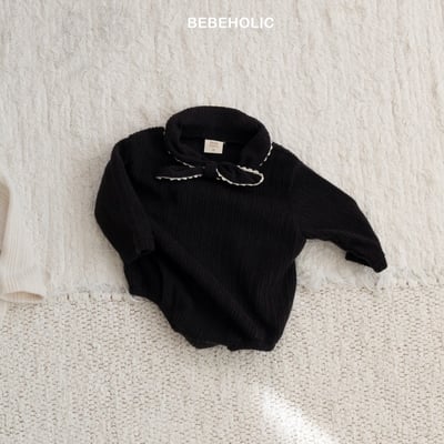 Bebe holic30｜(3m-18m) 領結滾邊包屁衣5