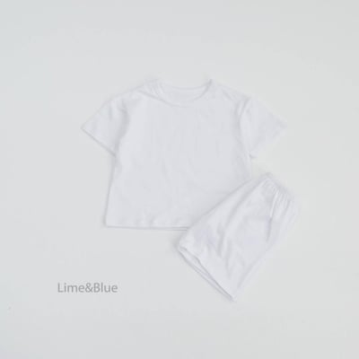 LIME&BLUE30｜(55-118cm MOM-DAD)  透氣素色親子套裝6
