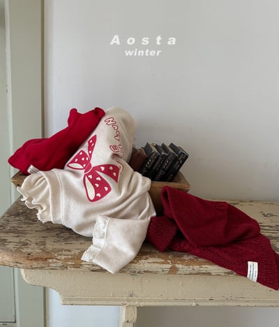 AOSTA21｜(6m-5y) 蕾絲邊蝴蝶結印花休閒上衣20