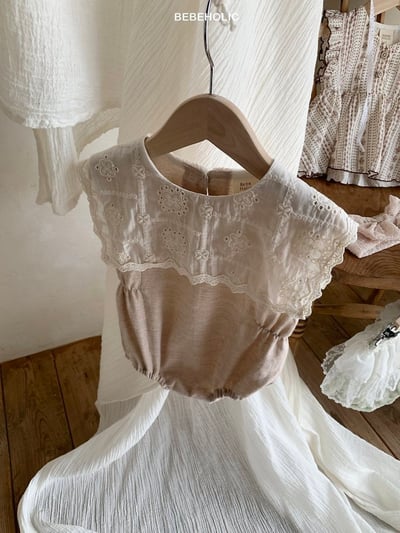 Bebe holic25｜(3m-18m) 鏤空翻領連身服8