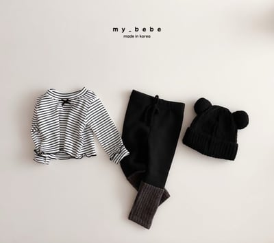 my_bebe02｜(-12m-7y) 條紋蝴蝶結捲邊上衣16