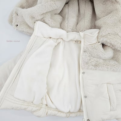 bebe nine36 (65cm-115cm) 2色刷毛暗釦拉鍊連帽小兔外套(帽可拆)13