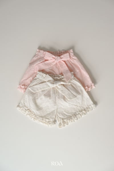 ROA30｜(6m-18m) 2色花邊緞帶短褲3
