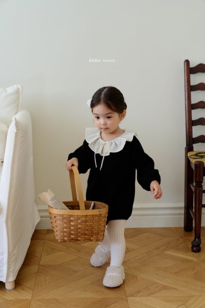 bebe nine58 (55cm-85cm) 3色翻領磨毛包屁衣5