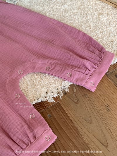 JE566｜(73-100cm) 百搭荷葉領上衣/棉紗吊帶褲18