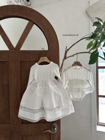 Bloom.b38｜(0m-7y) 蕾絲羅紋包屁衣/洋裝7