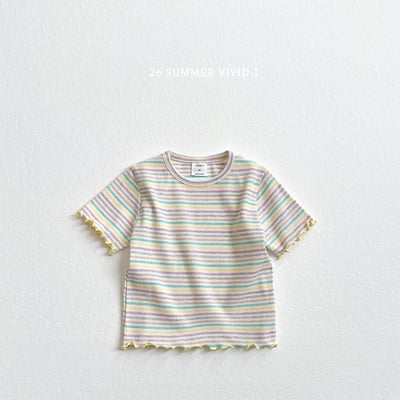 vivid49｜(78cm-125cm) 3款彩虹條紋木耳邊上衣8