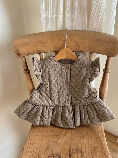Monpetitbebe08｜(70cm-110cm) 摺邊夾層棉荷葉背心12