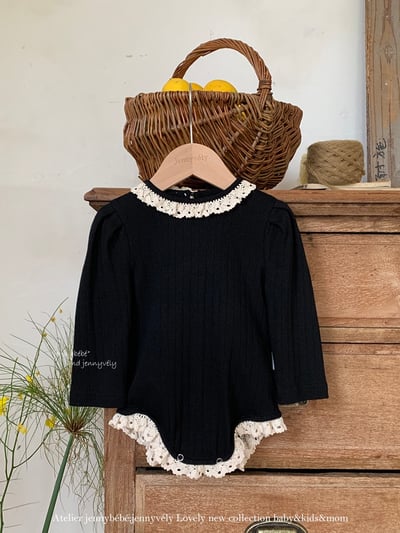 JE578｜(66-90cm) 蕾絲捲邊包屁衣/蕾絲花邊無根襪2