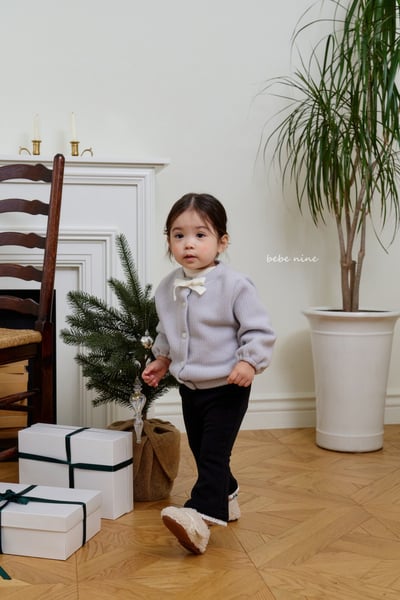 bebe nine45 (65cm-115cm) 3色針織緞帶開襟外套3