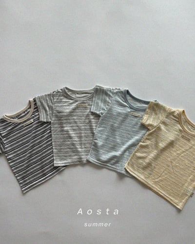 AOSTA19｜(6m-5y) 4款拼色條紋上衣2