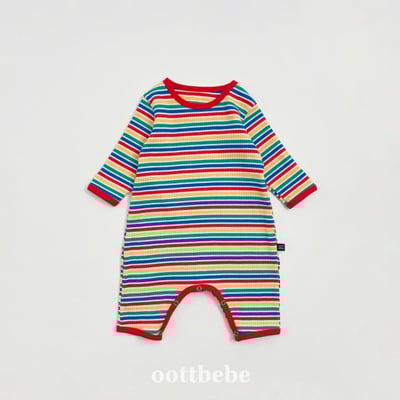 Oottbebe35｜(0m-12m) 繽紛條紋居家包屁褲裝3