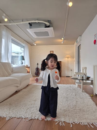 Color23｜(75-115cm) 細肩波點套裝15