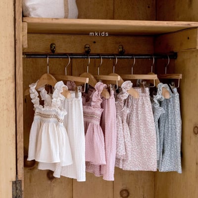 M-KIDS20｜(65-115cm) 荷葉抓皺滾邊套裝1