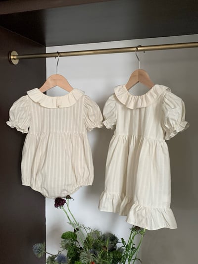 JE31｜(66-120cm) 荷葉領條紋包屁衣/洋裝3