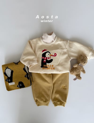 AOSTA44｜(6m-5y) 企鵝印花休閒上衣7