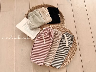 Valubebe69｜(65-90) 素面/條紋抽繩直筒褲9