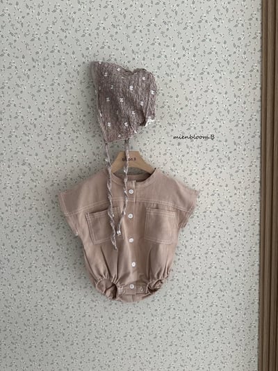 Bloom.b47｜(0m-18m) 抓皺印花包屁衣5