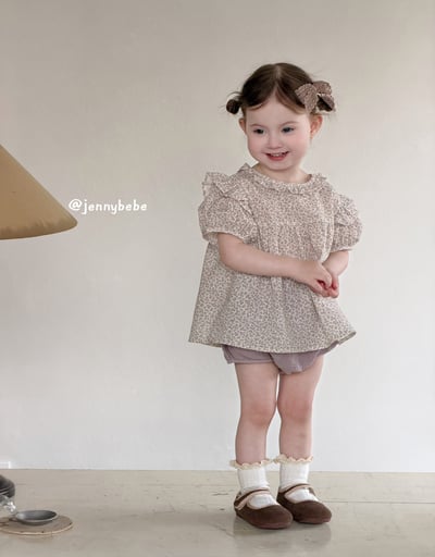 JE695｜(73-100cm)  花領碎花套裝11