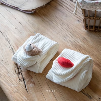 M-KIDS13｜(55-80cm) 2色愛心小熊內搭褲襪1