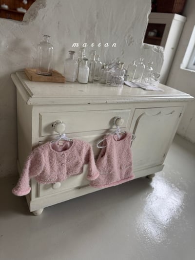 Marron 24｜(1y-6y) 羽毛珍珠開襟外套14