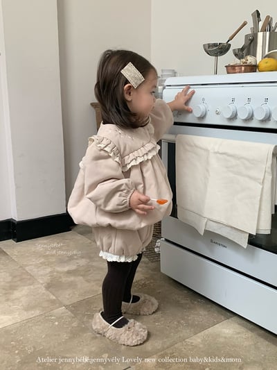 JE 650｜(73-100cm)  刺繡泡泡花邊套裝9