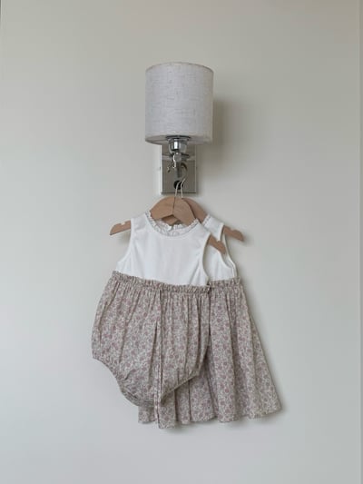 JE52｜(66-100cm) 無印花邊包屁衣/套裝4