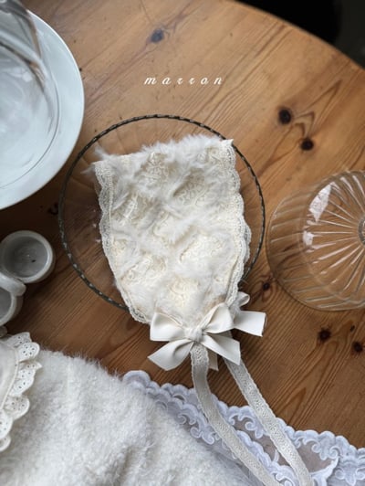 Marron 53｜(3m-18m) 宮廷蕾絲羽毛髮帶5