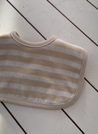 Bebe holic17｜(3m-18m) 雙面條紋毛圈圍兜5