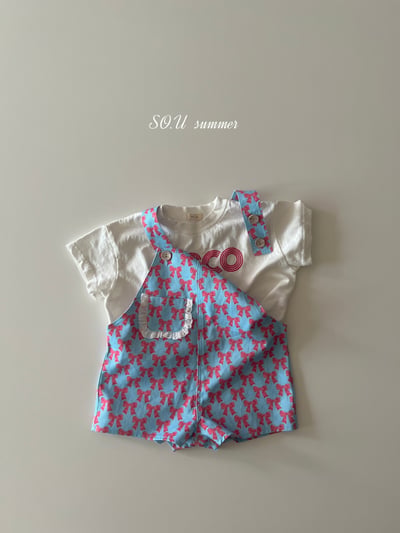 SO.U19｜(6m-4y) 蝴蝶結印花包屁扣吊帶褲5