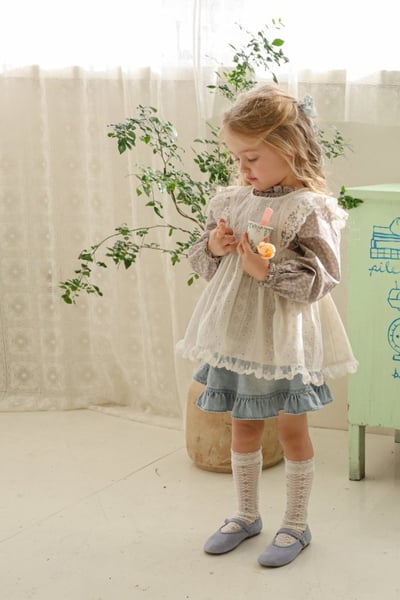 FLO24｜(75-140) 2色田園碎花娃娃袖上衣10