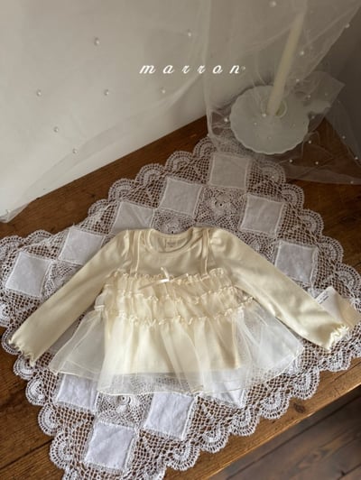 Marron07｜(1y-6y) 兩件式荷葉薄紗上衣5