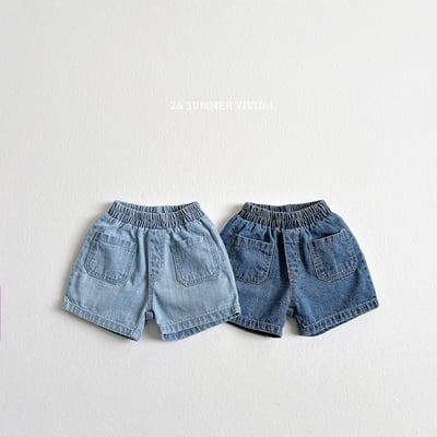 vivid112｜(78cm-125cm) 2款竹節口袋牛仔短褲1