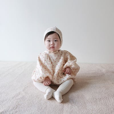 LEMONADE15｜(55cm-85cm) 2色滿滿愛心包屁衣含帽子13