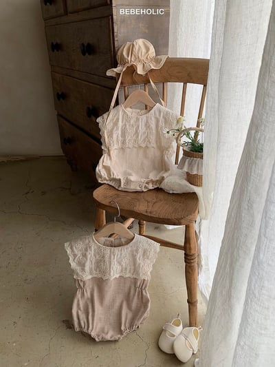 Bebe holic25｜(3m-18m) 鏤空翻領連身服3