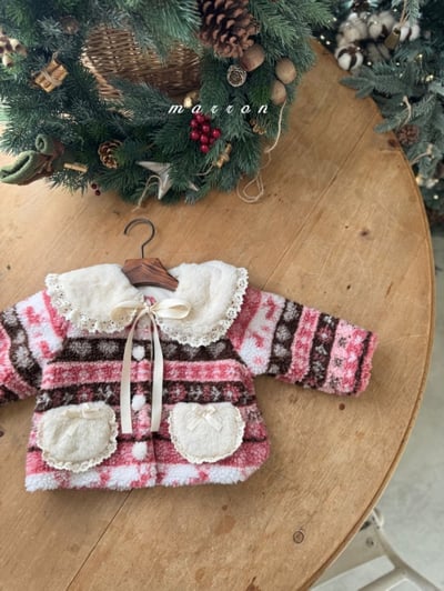 Marron 68｜(1y-6y) 雪花刷毛開襟外套4