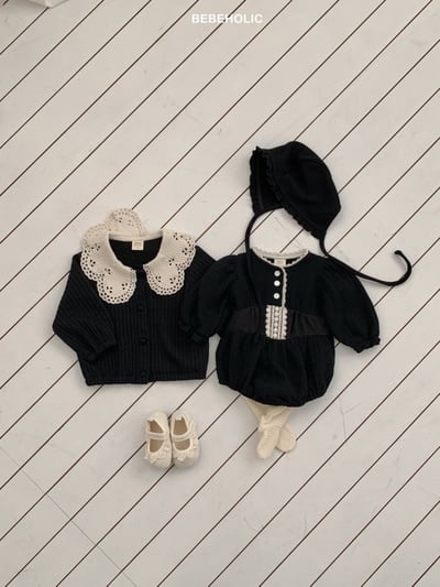 Bebe holic42｜(3m-18m) 蕾絲滾邊設計包屁衣5