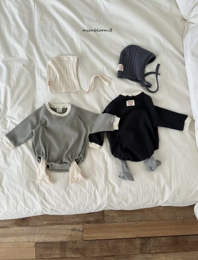 Bloom.b48｜(0m-18m) 撞色華夫格包屁衣6