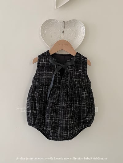 JE 657｜(66-90cm)  格紋翻領娃娃包屁衣1