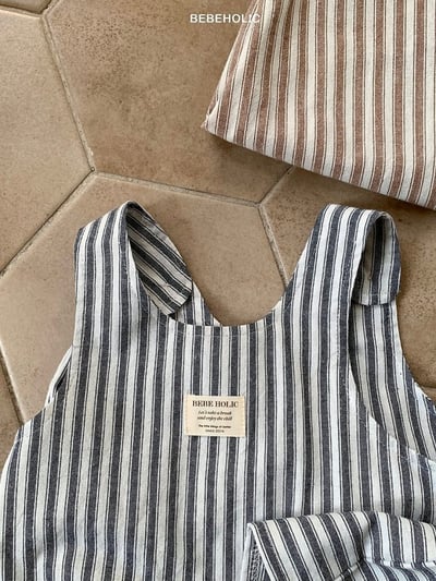 Bebe holic15｜(3m-18m) 條紋連身裝(含帽子)6