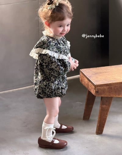 JE712｜(66-90cm) 復古碎花蕾絲花邊套裝16